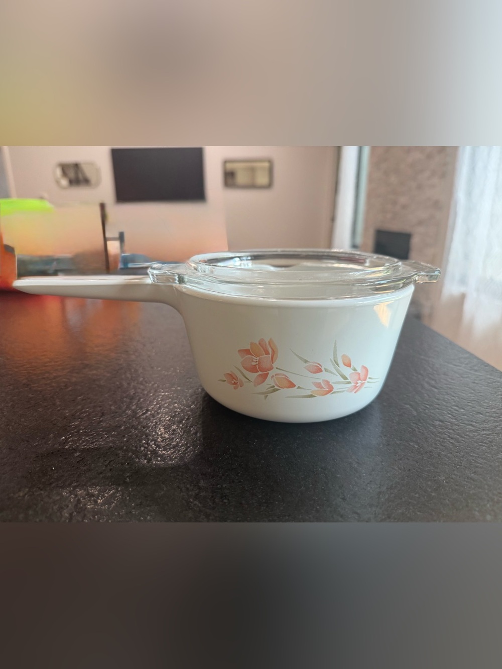 Vintage CorningWare 1.5L Saucepan – Peach Floral without lid  🍑🌸